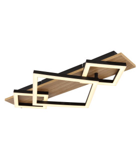 Beatrix I Integrated LED Semi Flush Ceiling Light Brown Rectangular 3 Square 3x LED 3000K-1