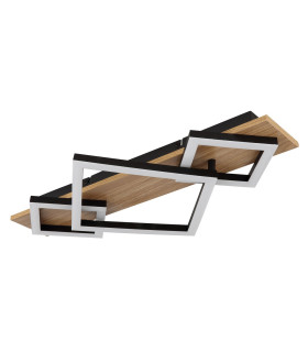Beatrix I Integrated LED Semi Flush Ceiling Light Brown Rectangular 3 Square 3x LED 3000K-2