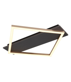 Beatrix I Integrated LED Semi Flush Ceiling Light Matt Black Rectangular Square 1x LED 3000K-1