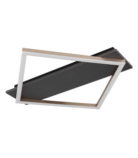 Beatrix I Integrated LED Semi Flush Ceiling Light Matt Black Rectangular Square 1x LED 3000K-2