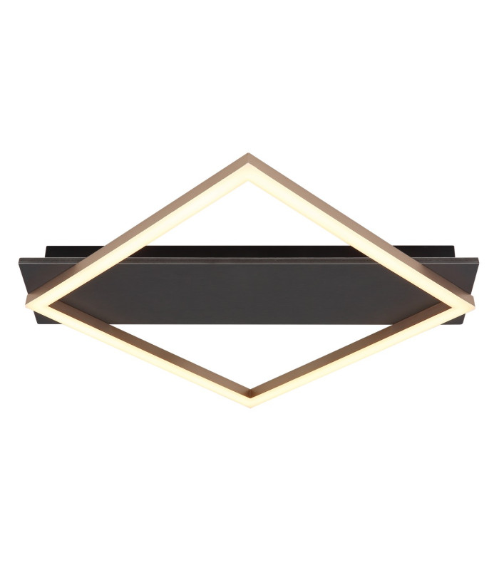 Beatrix I Integrated LED Semi Flush Ceiling Light Matt Black Rectangular Square 1x LED 3000K-3