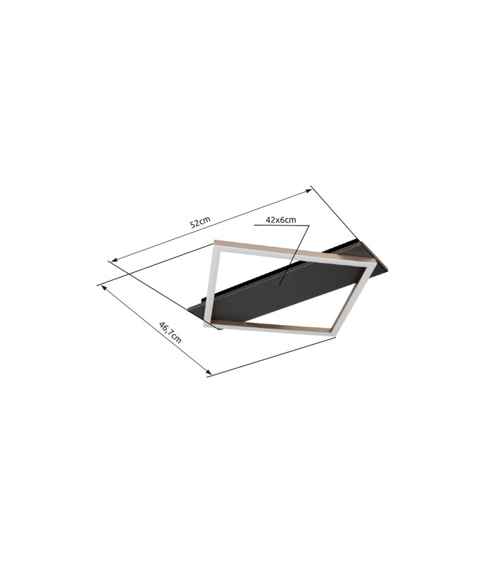 Beatrix I Integrated LED Semi Flush Ceiling Light Matt Black Rectangular Square 1x LED 3000K-10