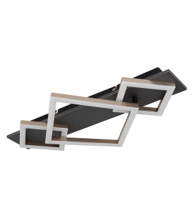 Beatrix I Integrated LED Semi Flush Ceiling Light Matt Black Rectangular 3 Square 3x LED 3000K-2
