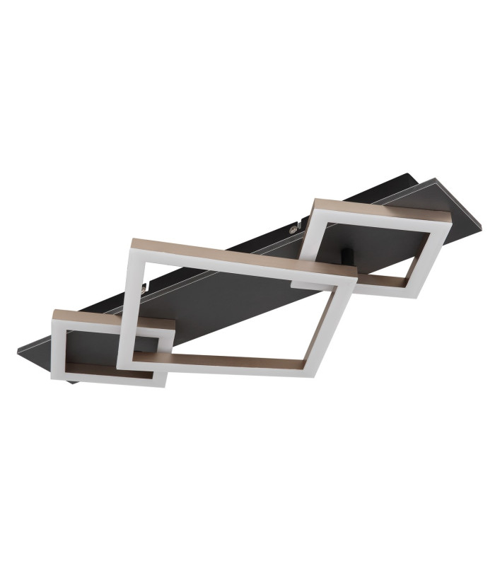Beatrix I Integrated LED Semi Flush Ceiling Light Matt Black Rectangular 3 Square 3x LED 3000K-2