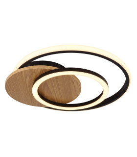 Julio Integrated LED Semi Flush Ceiling Light Wood Look Dark 3x LED 3000K-1
