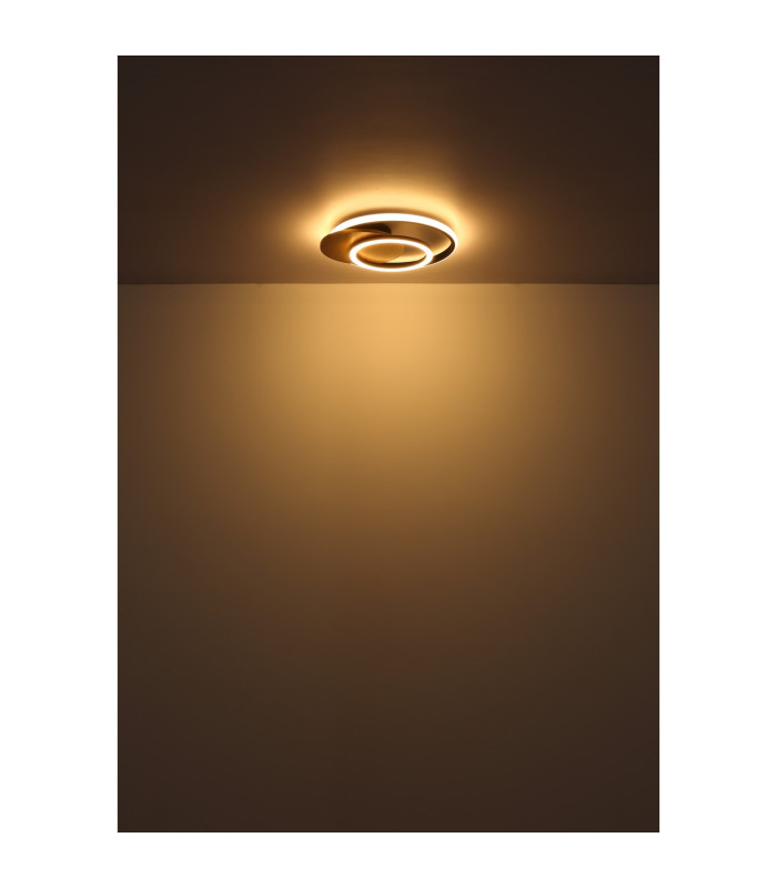 Julio Integrated LED Semi Flush Ceiling Light Wood Look Dark 3x LED 3000K-4