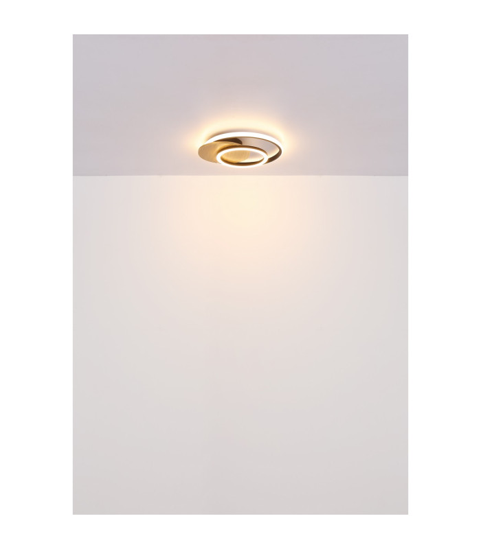 Julio Integrated LED Semi Flush Ceiling Light Wood Look Dark 3x LED 3000K-5