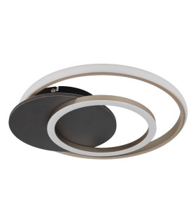 Julio Integrated LED Semi Flush Ceiling Light Grey Matt 3x LED 3000K-2