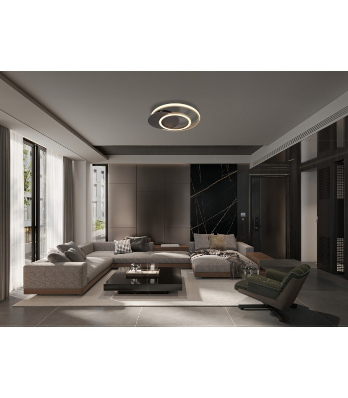 Julio Integrated LED Semi Flush Ceiling Light Grey Matt 3x LED 3000K-7