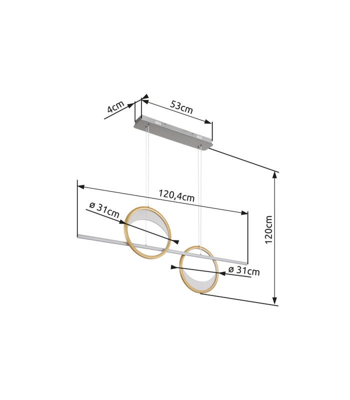 Umbra Bar Pendant Ceiling Light Silver Colored 2x LED Dimmable 2700-6500K Remote Control Timer-14