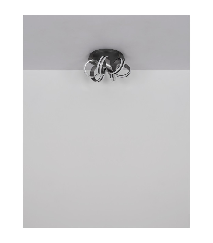Kuni 46cm Integrated LED Semi Flush Ceiling Light Grey Dark LED Dimmable 2700-6500K Remote Control Timer-8