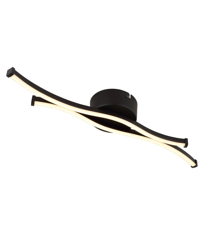 Boyd 47cm Integrated LED Semi Flush Ceiling Light Matt Black 2x LED 3000K-1