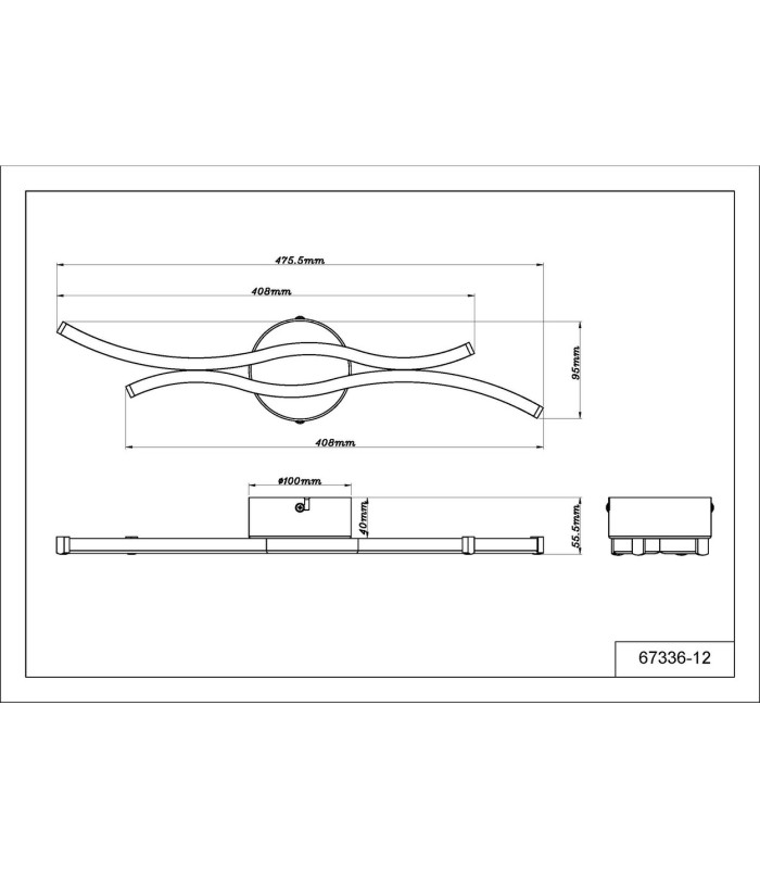 Boyd 47cm Integrated LED Semi Flush Ceiling Light Matt Black 2x LED 3000K-6