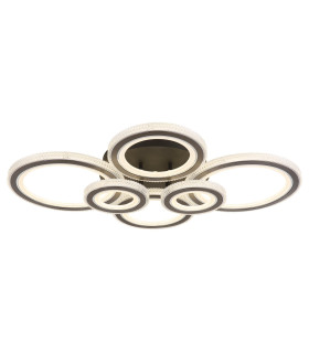 Kora Integrated LED Semi Flush Ceiling Light Matt Black 6x LED Dimmable 2700-6000K Remote Control-1