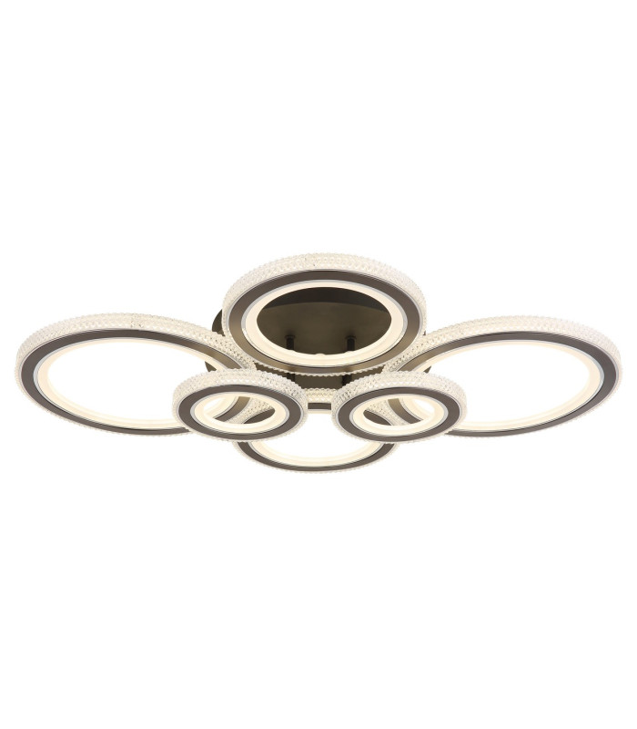 Kora Integrated LED Semi Flush Ceiling Light Matt Black 6x LED Dimmable 2700-6000K Remote Control-1