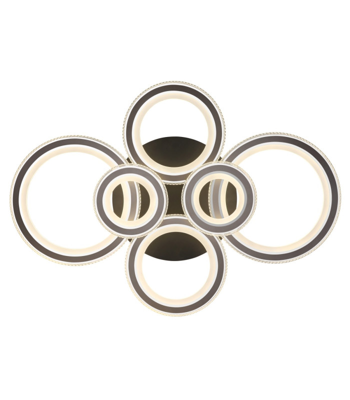 Kora Integrated LED Semi Flush Ceiling Light Matt Black 6x LED Dimmable 2700-6000K Remote Control-3