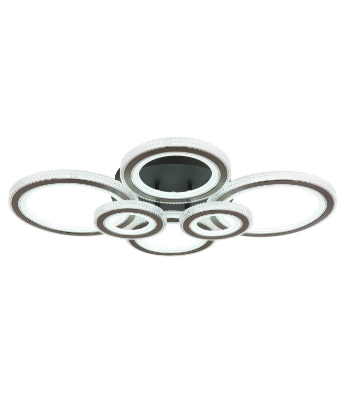 Kora Integrated LED Semi Flush Ceiling Light Matt Black 6x LED Dimmable 2700-6000K Remote Control-6