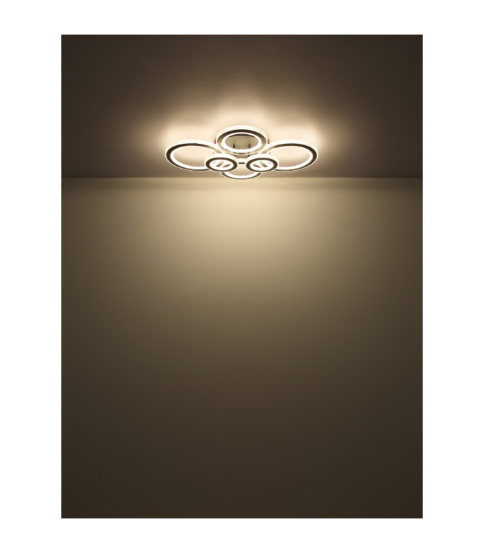 Kora Integrated LED Semi Flush Ceiling Light Matt Black 6x LED Dimmable 2700-6000K Remote Control-7