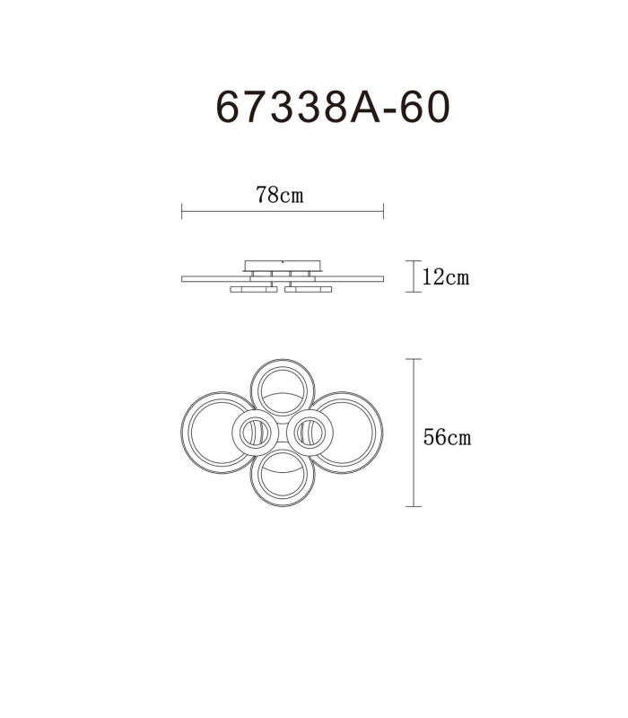 Kora Integrated LED Semi Flush Ceiling Light Matt Black 6x LED Dimmable 2700-6000K Remote Control-13
