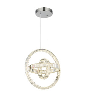 Neil Pendant Ceiling Light Chrome K5 Crystals 3x LED Dimmable 2700-6000K-1