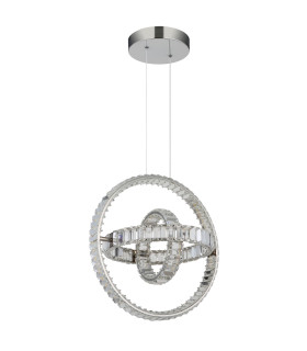 Neil Pendant Ceiling Light Chrome K5 Crystals 3x LED Dimmable 2700-6000K-2