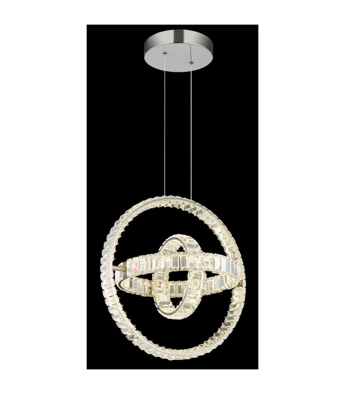 Neil Pendant Ceiling Light Chrome K5 Crystals 3x LED Dimmable 2700-6000K-5