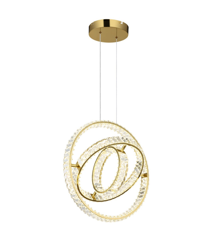 Neil Pendant Ceiling Light Gold Colors K5 Crystals 3x LED Dimmable 2700-6000K-9