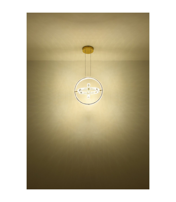 Neil Pendant Ceiling Light Gold Colors K5 Crystals 3x LED Dimmable 2700-6000K-10