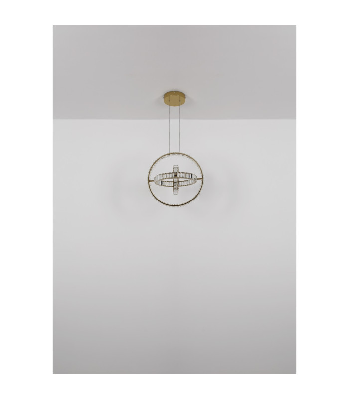 Neil Pendant Ceiling Light Gold Colors K5 Crystals 3x LED Dimmable 2700-6000K-12