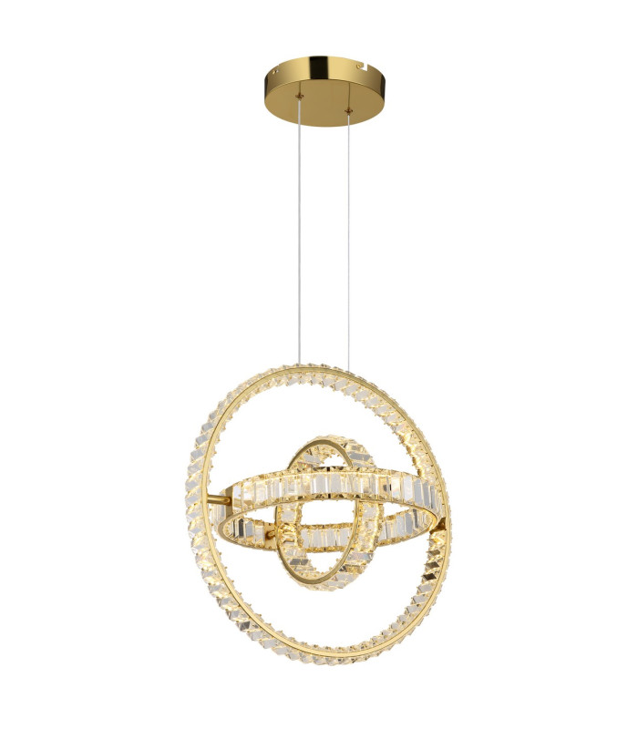 Neil Pendant Ceiling Light Gold Colors K5 Crystals 3x LED Dimmable 2700-6000K-15