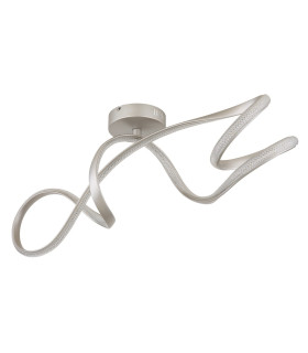 Swirl Integrated LED Semi Flush Ceiling Light Nickel Matt LED 4000K-2