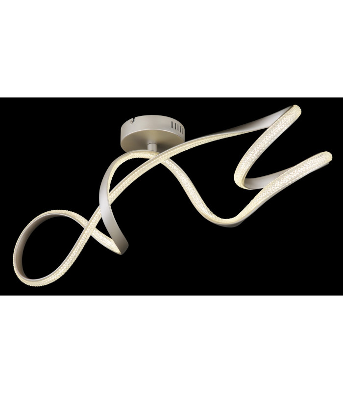 Swirl Integrated LED Semi Flush Ceiling Light Nickel Matt LED 4000K-4