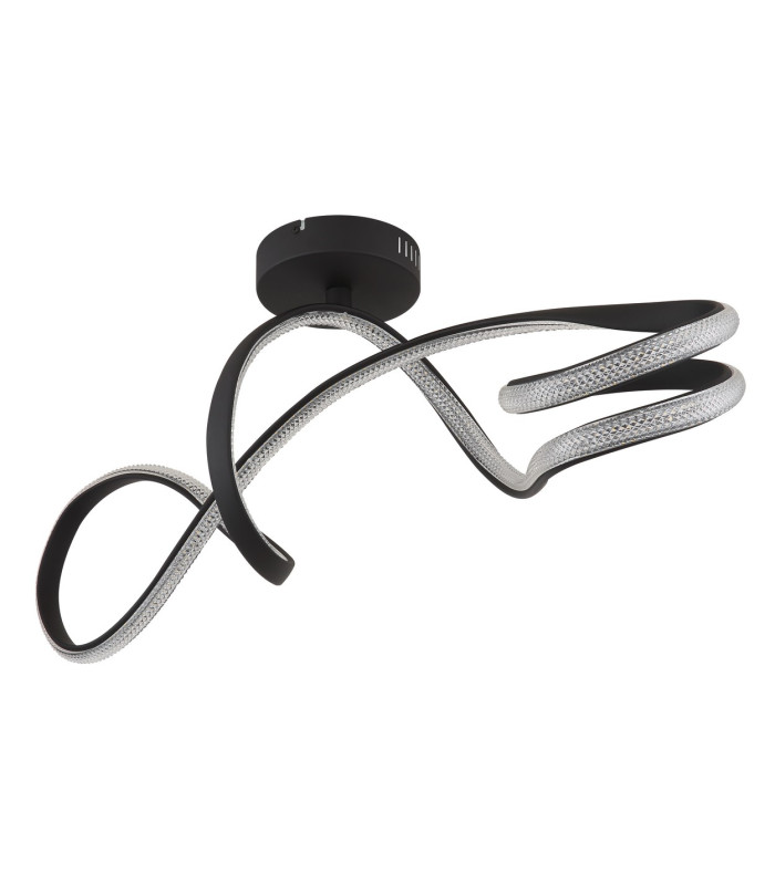Swirl Integrated LED Semi Flush Ceiling Light Matt Black LED 4000K-2