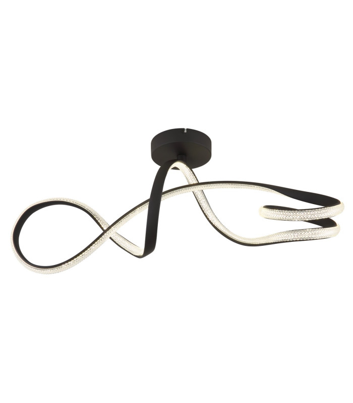 Swirl Integrated LED Semi Flush Ceiling Light Matt Black LED 4000K-3