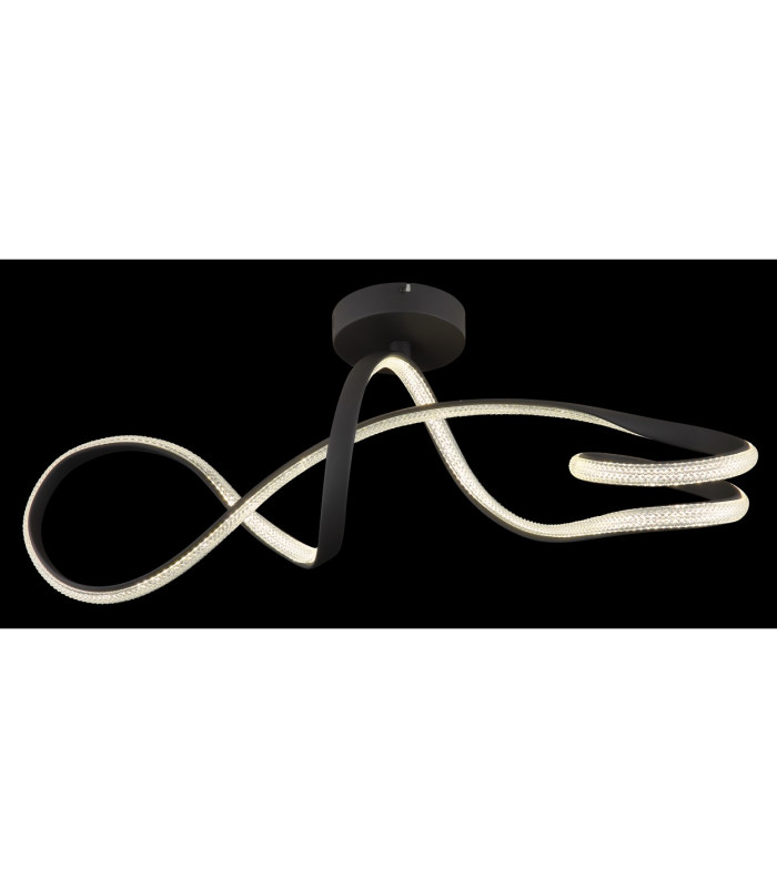 Swirl Integrated LED Semi Flush Ceiling Light Matt Black LED 4000K-5