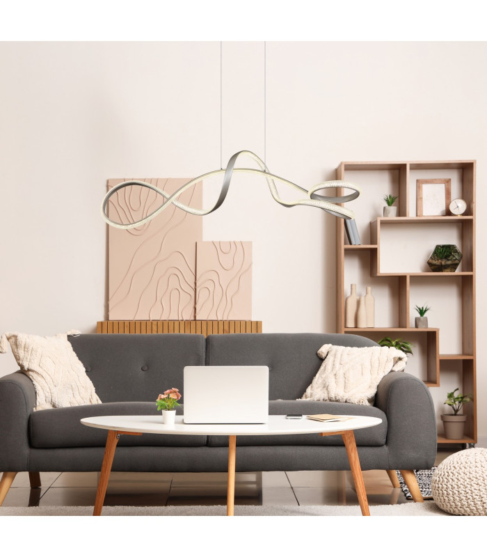 Swirl Pendant Ceiling Light Nickel Matt LED 4000K-6