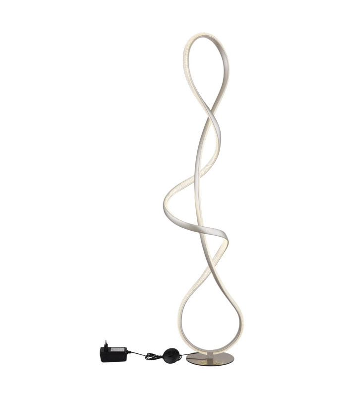 Swirl LED Integrated Floor Lamp Nickel Matt LED 4000K-4