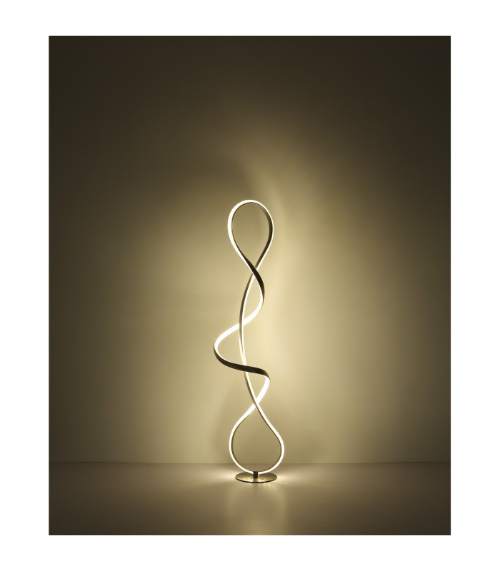 Swirl LED Integrated Floor Lamp Nickel Matt LED 4000K-5
