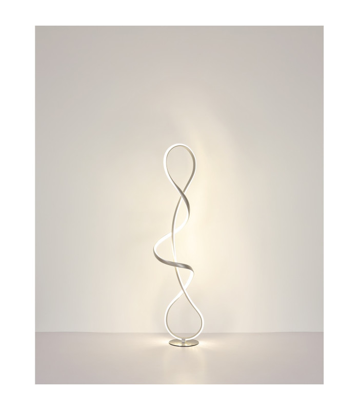 Swirl LED Integrated Floor Lamp Nickel Matt LED 4000K-6