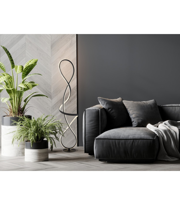 Swirl LED Integrated Floor Lamp Matt Black LED 4000K-5
