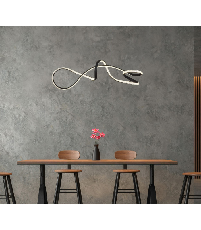 Swirl Pendant Ceiling Light Matt Black LED 4000K-6