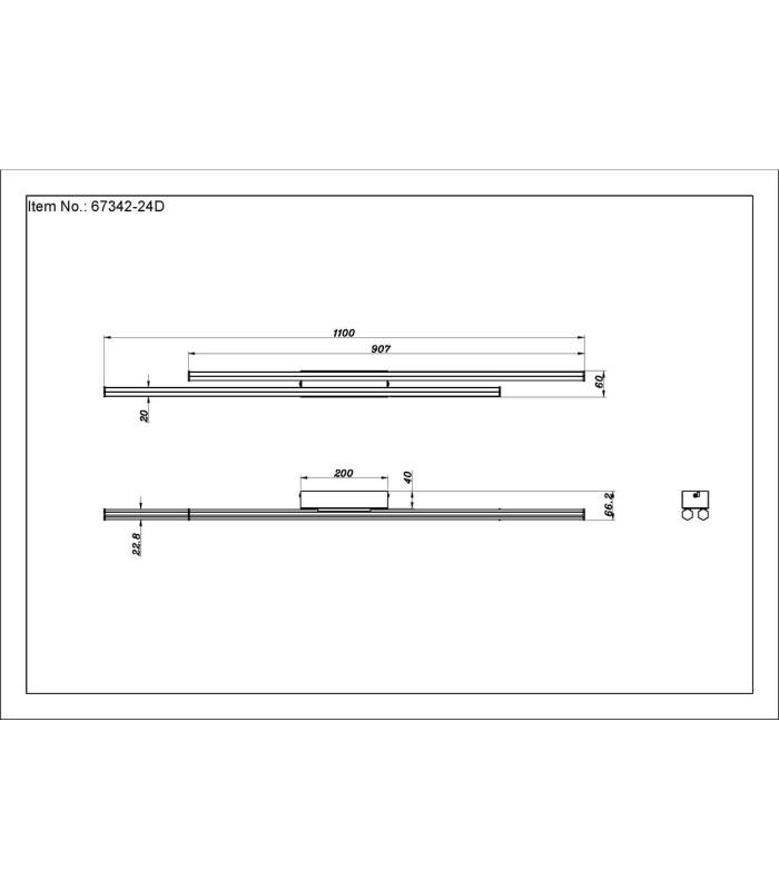 Kirina Integrated LED Semi Flush Ceiling Light Matt Black 2x LED 3000K-9