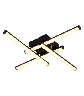 Kirina Integrated LED Semi Flush Ceiling Light Matt Black 4x LED 3000K-1