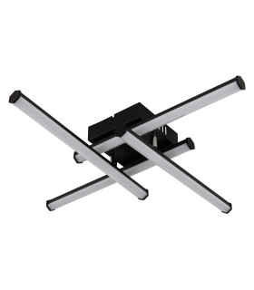 Kirina Integrated LED Semi Flush Ceiling Light Matt Black 4x LED 3000K-2