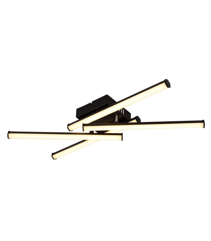 Kirina Integrated LED Semi Flush Ceiling Light Matt Black 4x LED 3000K-5