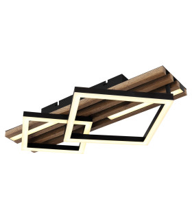 Obrien 48x31cm Integrated LED Semi Flush Ceiling Light Matt Black 2x LED 3000K-1