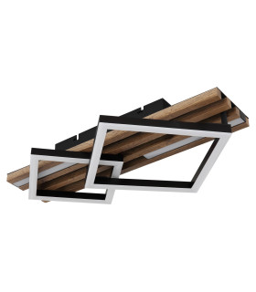 Obrien 48x31cm Integrated LED Semi Flush Ceiling Light Matt Black 2x LED 3000K-2