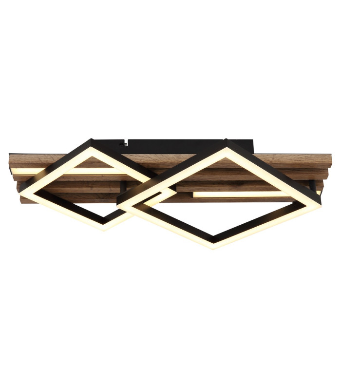 Obrien 48x31cm Integrated LED Semi Flush Ceiling Light Matt Black 2x LED 3000K-3