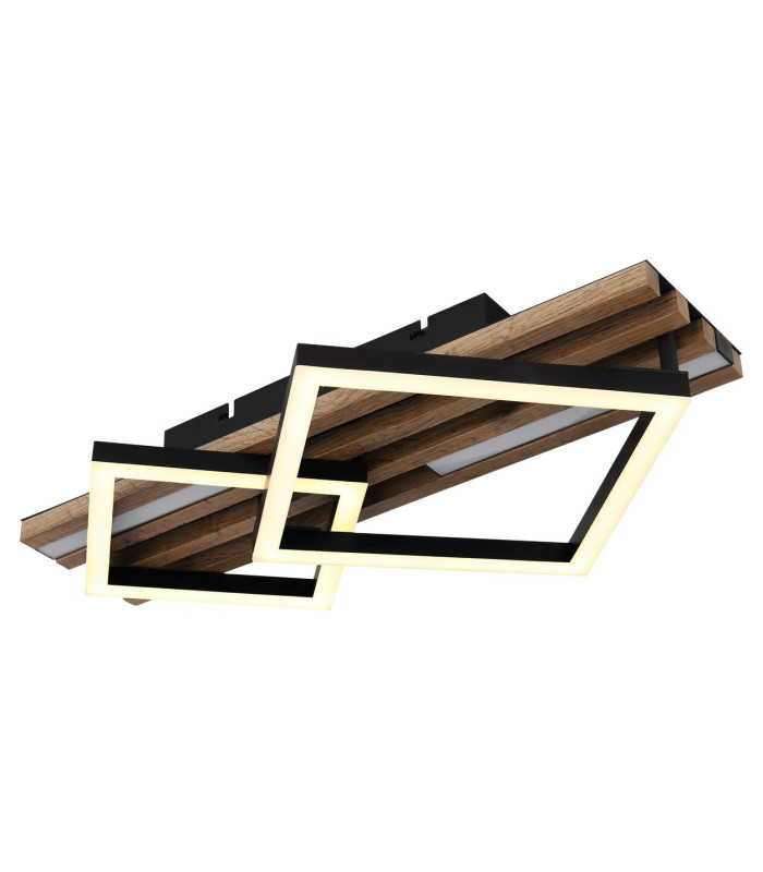 Obrien 48x31cm Integrated LED Semi Flush Ceiling Light Matt Black 2x LED 3000K-5