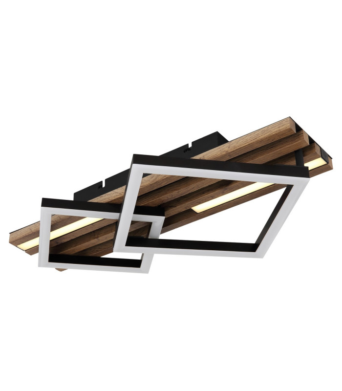 Obrien 48x31cm Integrated LED Semi Flush Ceiling Light Matt Black 2x LED 3000K-6